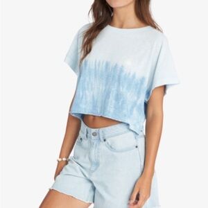 Roxy Tie-Dye Blue Sun Crop Top Size S